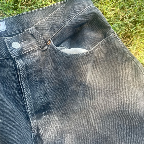 90s Y2K VINTAGE LEVIS 501 DENIM BUTTON FLY BLACK JEANS SPLATTER 36 - Picture 4 of 13